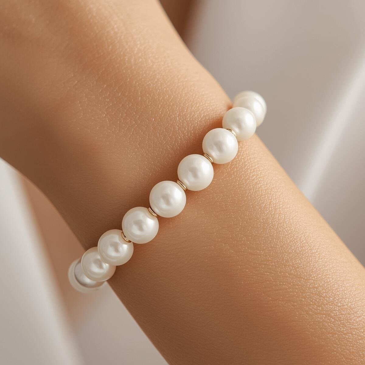 Beyaz İnci Bileklik El Yapımı