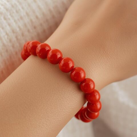 Kırmızı Mercan Bileklik El Yapımı