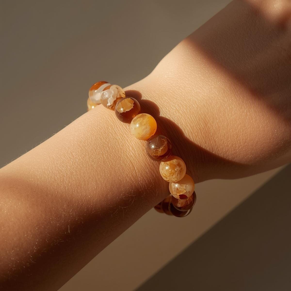 Kahverengi Agat Bileklik El Yapımı