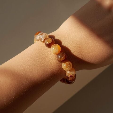 Kahverengi Agat Bileklik El Yapımı