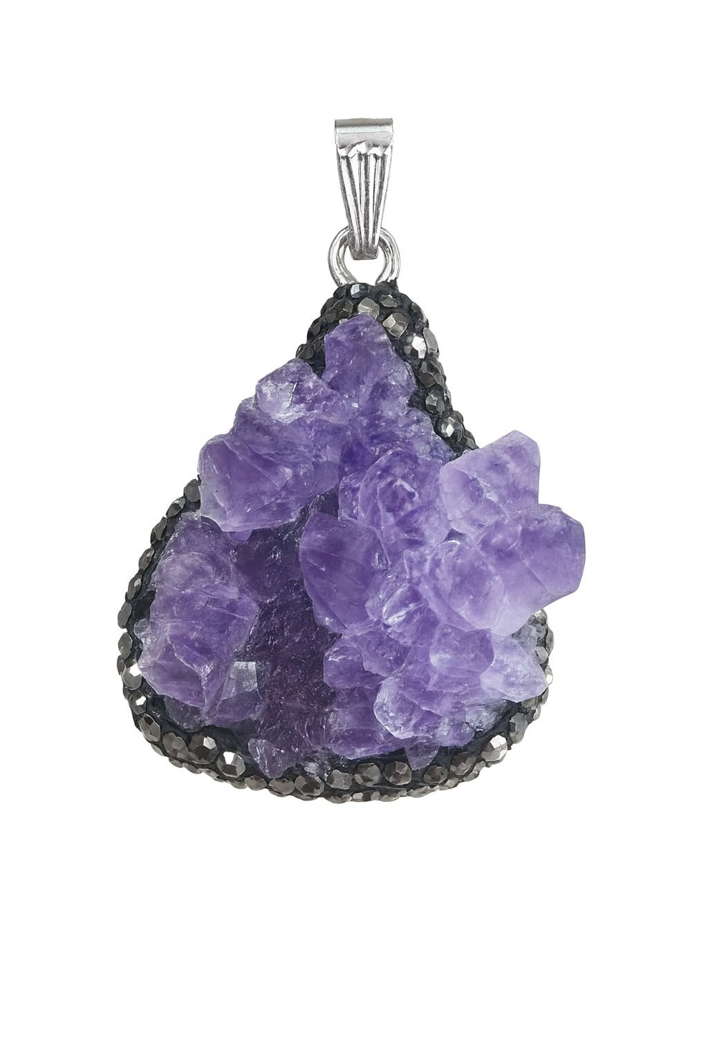 Ametist Ham Kütle Doğal Taş Kolye Ucu