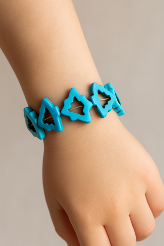 El Yapımı Çam Ağaçlı Firuze Görünümlü Çocuk Bilekliği