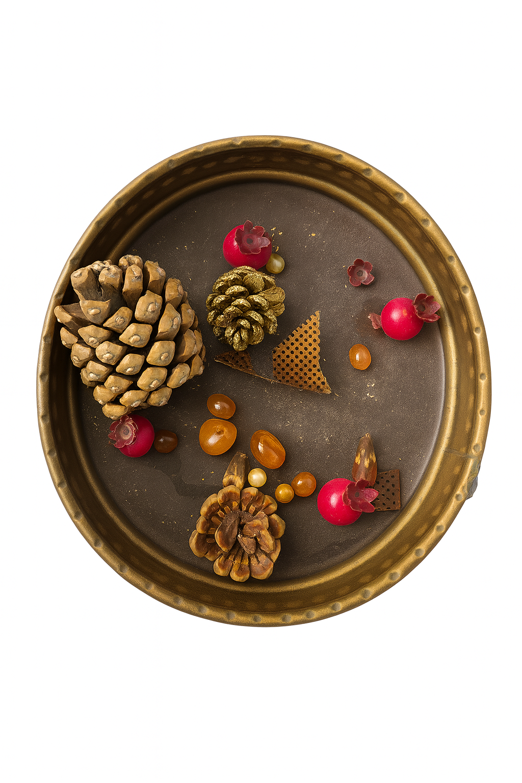 Doğal Taşlı El Yapımı Kokulu Mum Antik Bakır Çanaklı