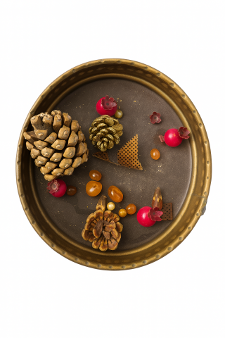 Doğal Taşlı El Yapımı Kokulu Mum Antik Bakır Çanaklı