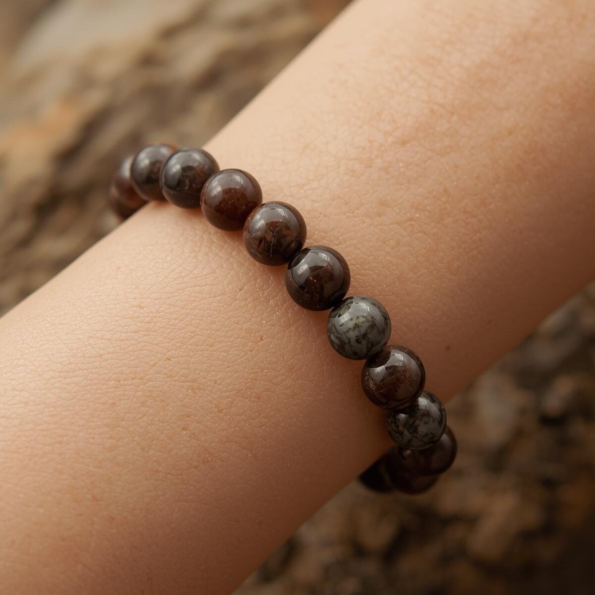 Kan Taşı Doğaltaş Bileklik El Yapımı