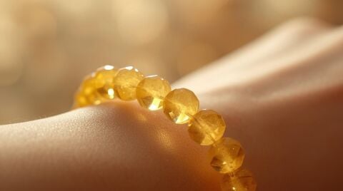 Sarı Necef Bileklik El Yapımı