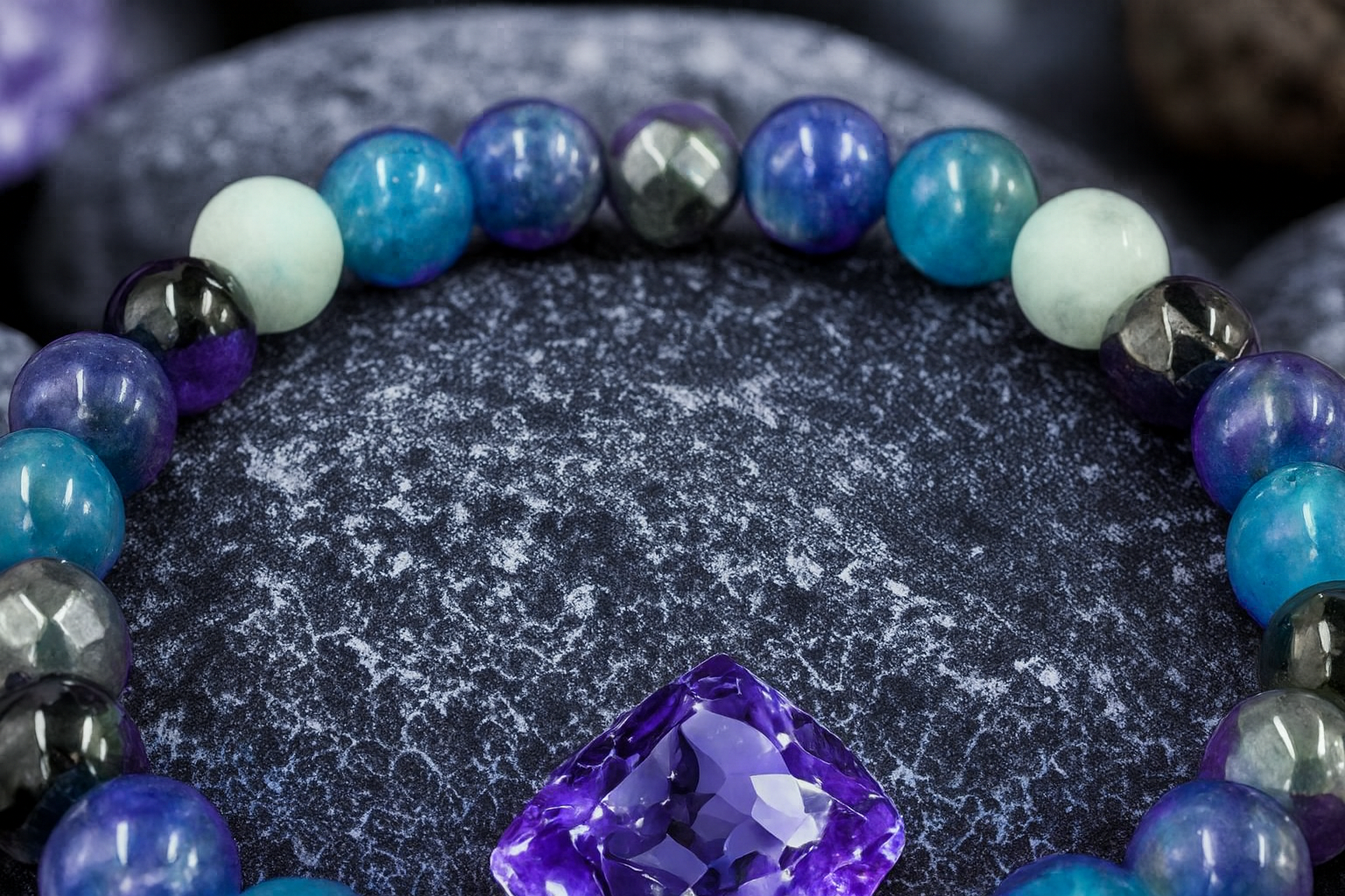 Stres  Doğal Taş Bileklik El Yapımı