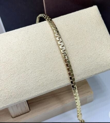 14 K Grid Vip Gold Bileklik