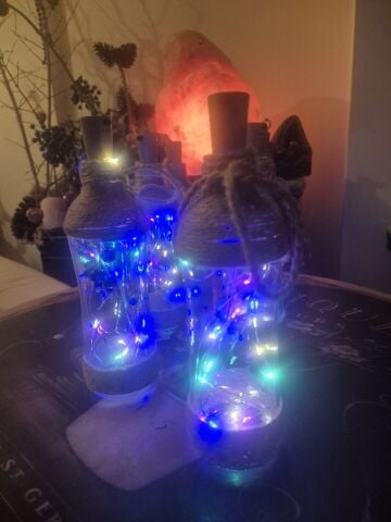 Yılbaşı Masa - Bahçe Ledli/Pilli Dekoratif Şık Tasarım Askılı Lamba