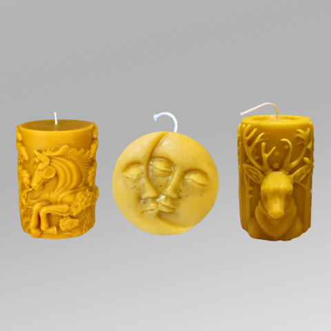 El Yapımı 3'lü Set Balmumu Yılbaşı Ev Aksesuarı