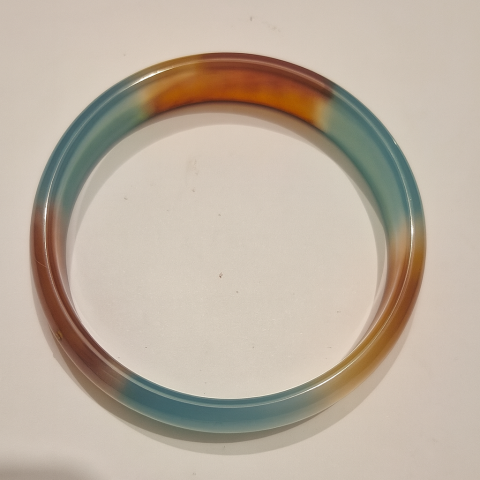 Yeşil Kahve Agat  Tek Kesim Doğal Taş Bileklik