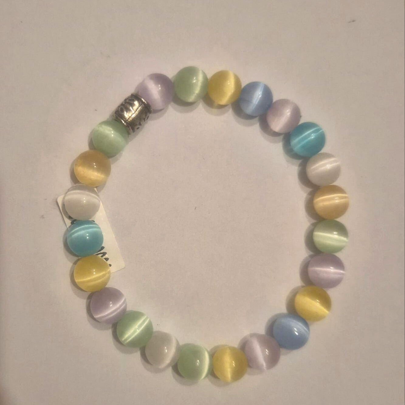 Selenit Doğal Taş Bileklik renklendirilmiş
