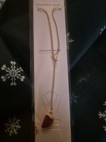 Paslanmaz Çelik Kırmızı Feng Shui Y Kolye